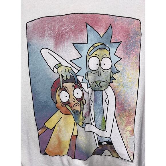 RICK & MORTY Open Your Eyes White T-SHIRT Mens XL - Picture 4 of 4